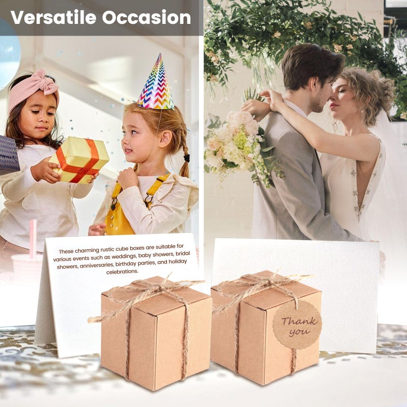 VGoodall صناديق هدايا صغيرة VGOODALL 50 قطعة، 2 x 2 x 2 بوصة صناديق حفلات ميني مع بطاقات فارغة لحفلات الزفاف وحفلات الاستحمام وحفلات عيد الميلاد DIY - Image 5